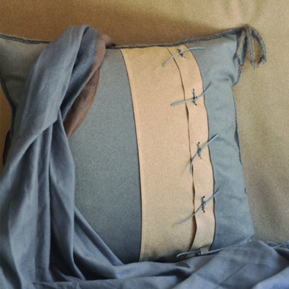 Luxe Suede, 2 Tone (sand & gray) Pillow Cover 20"x20" - Picture 2 of 4